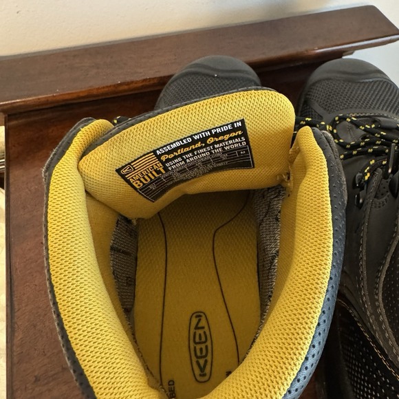 Size 13D KEEN Logandale WP Mens Black Steel Toe Waterproof Work Boots - Picture 6 of 15